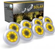Torchtree 2023 Upgraded Solar Lights Outdoor Garden, 8 Pack Solar Ground Lights, Disk Lights Decking Lights Solar Powered for Lawn Pathway Yard Landscape Walkway(Warm Light)